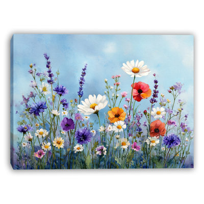 Art mural sur toile bleu ciel