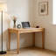 Bureau Mid-Century moderne en bois massif avec tiroirs | Bureau compact pour bureau à domicile avec bords de sécurité arrondis-1230659193