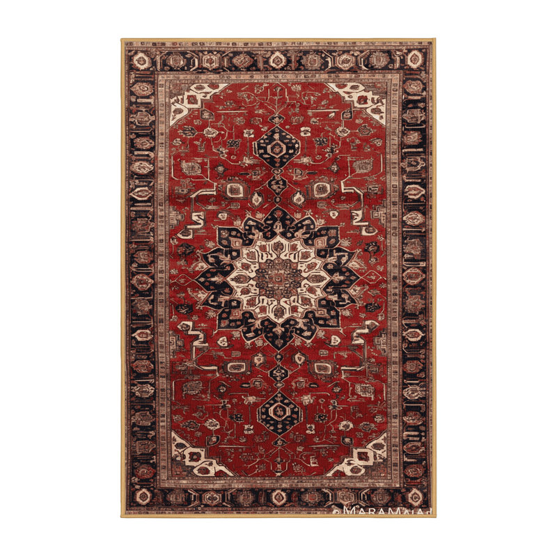 Tapis brun lavable à la machine, Rectangle 6 pi x 9 pi