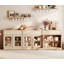 Armoire d'appoint moderne avec 6 portes en verre et tiroir, commode d'appoint multifonctionnelle avec grand rangement et tablette réglable-2052098385