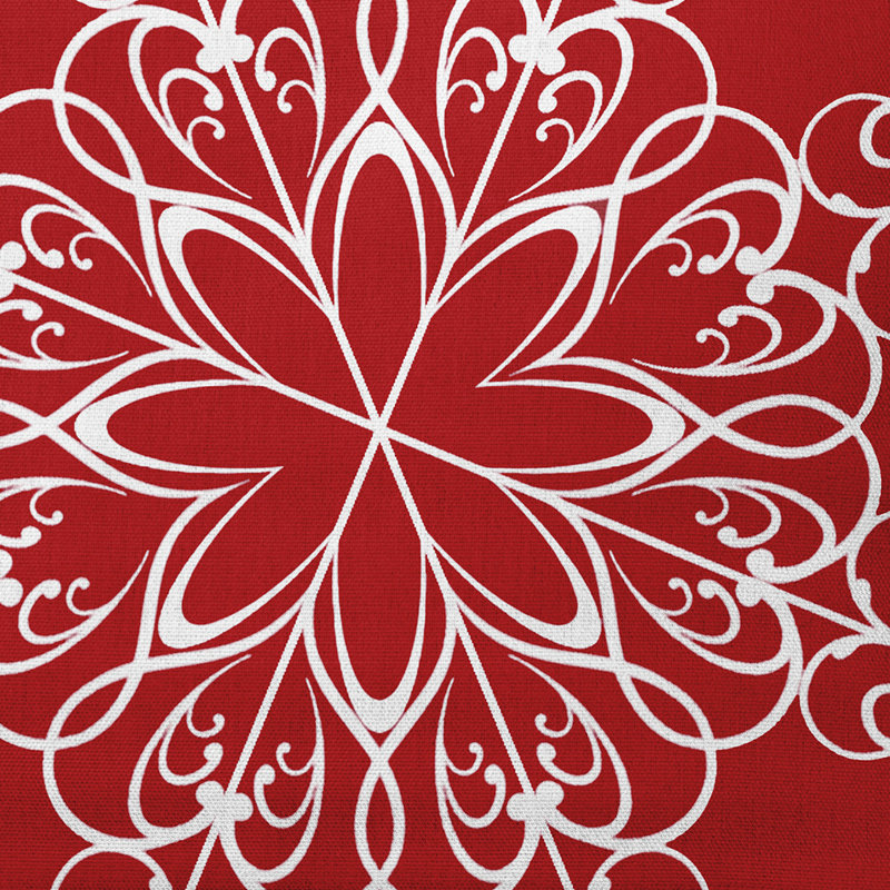  Flocon de neige_Sq, 16 po x 16 po, Non, Rouge vif