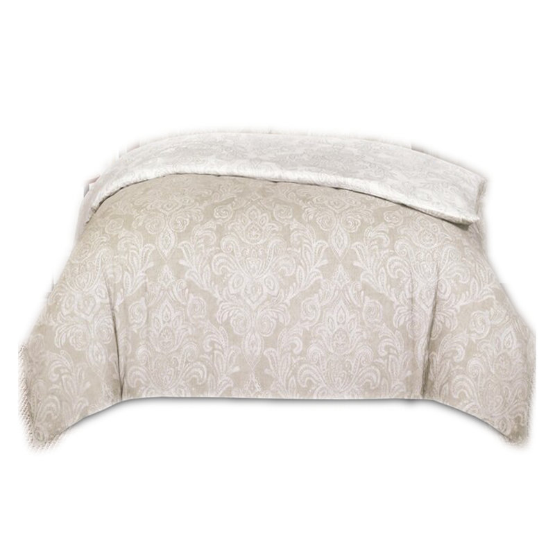 Duvet Cover Set with Pillowcases Cotton Rich Damask Pattern Bedding Soft Easy Care Wrinkle Resistant and Durable, Beige