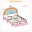 Lit tapissier arc-en-ciel design, lit plateforme en velours avec tiroir de rangement Princess-2101961450