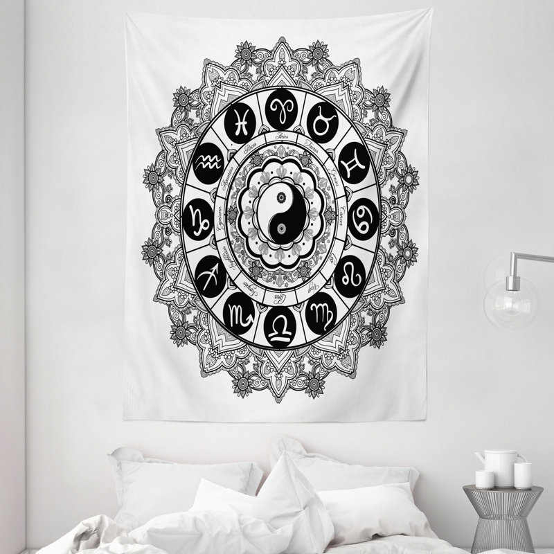 Tapisserie d'astrologie en polyester, H 80 po x l 60 po