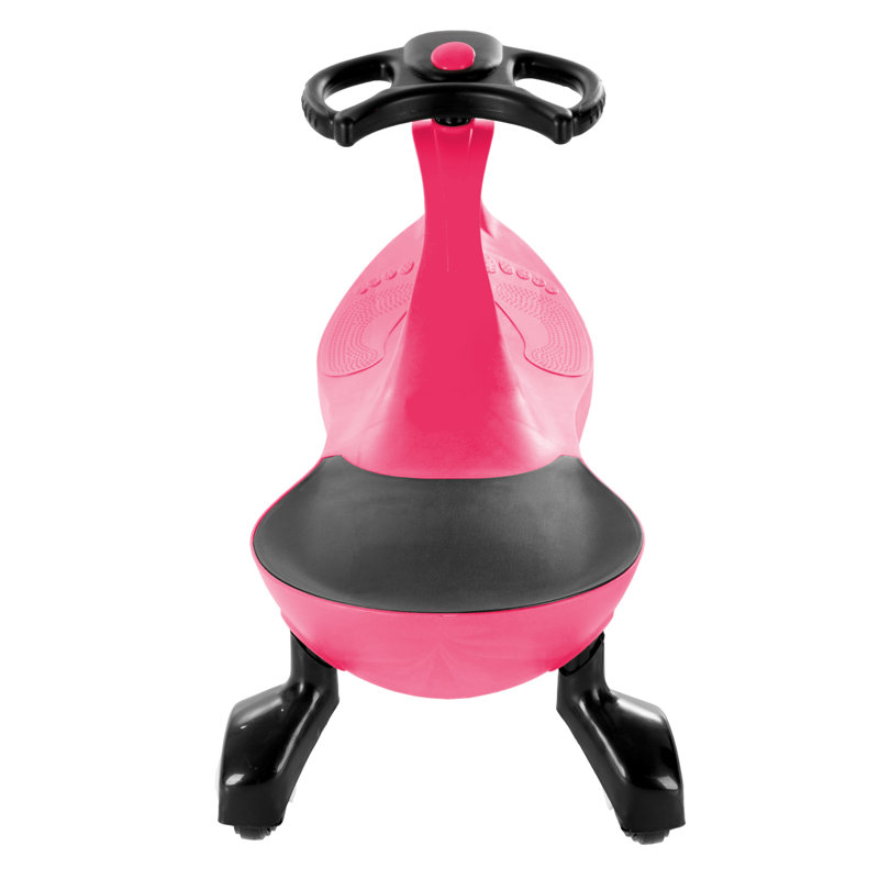 Pink and Black Plastic Wiggle Ride-On Car for Toddlers