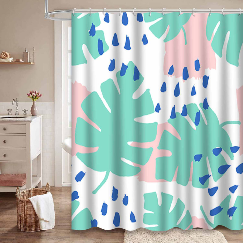 Rideau de douche bleu sarcelle avec 12 crochets, L 72 po x l 72 po