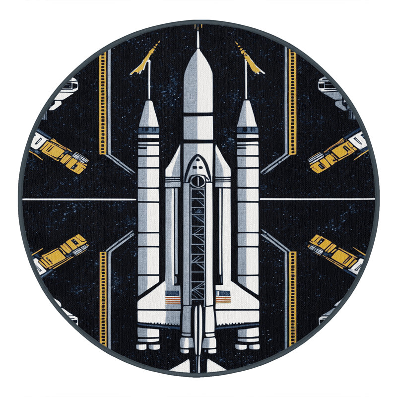 Machine Washable Transportation Gray Area Rug
