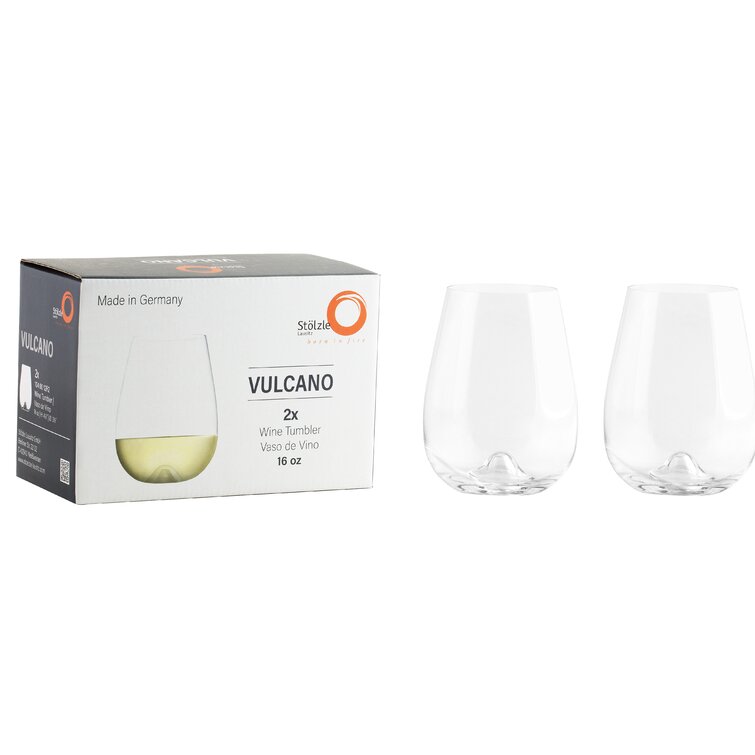 Stölzle Lausitz Vulcano 2 - Piece 16oz. Lead Free Crystal All Purpose Wine  Glass Stemware Set