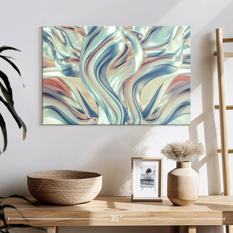 Avery Pearly Silk Abstract, 16" H x 24" W