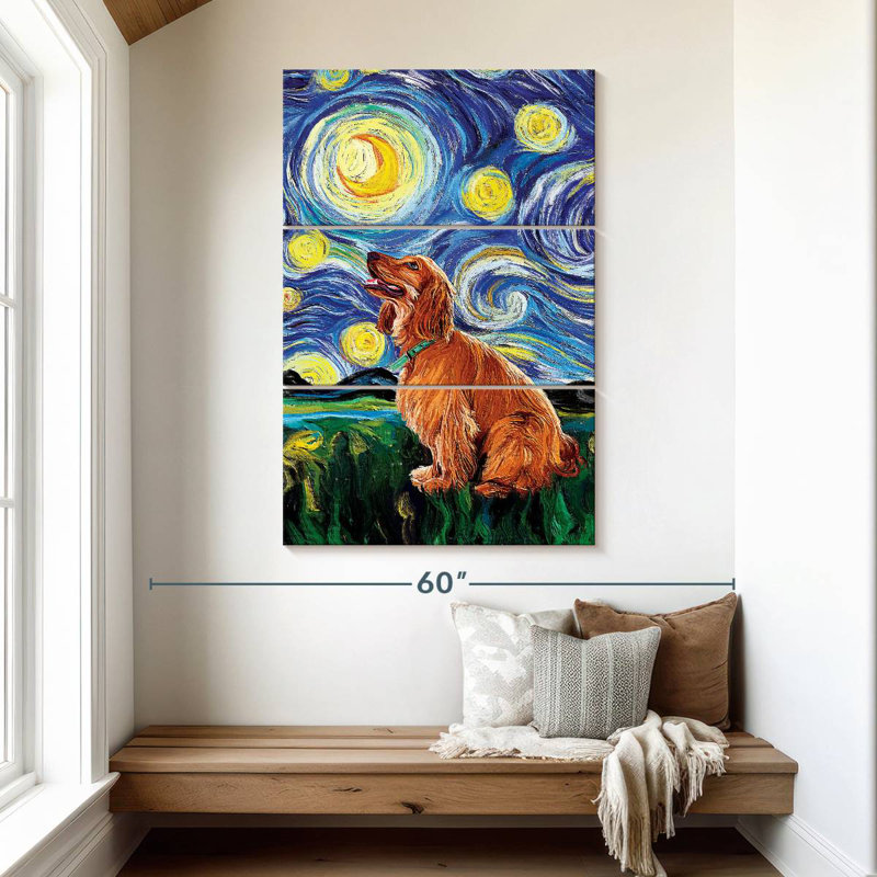 Brampt Cocker Spaniel Starry Night, 50" H x 32" W