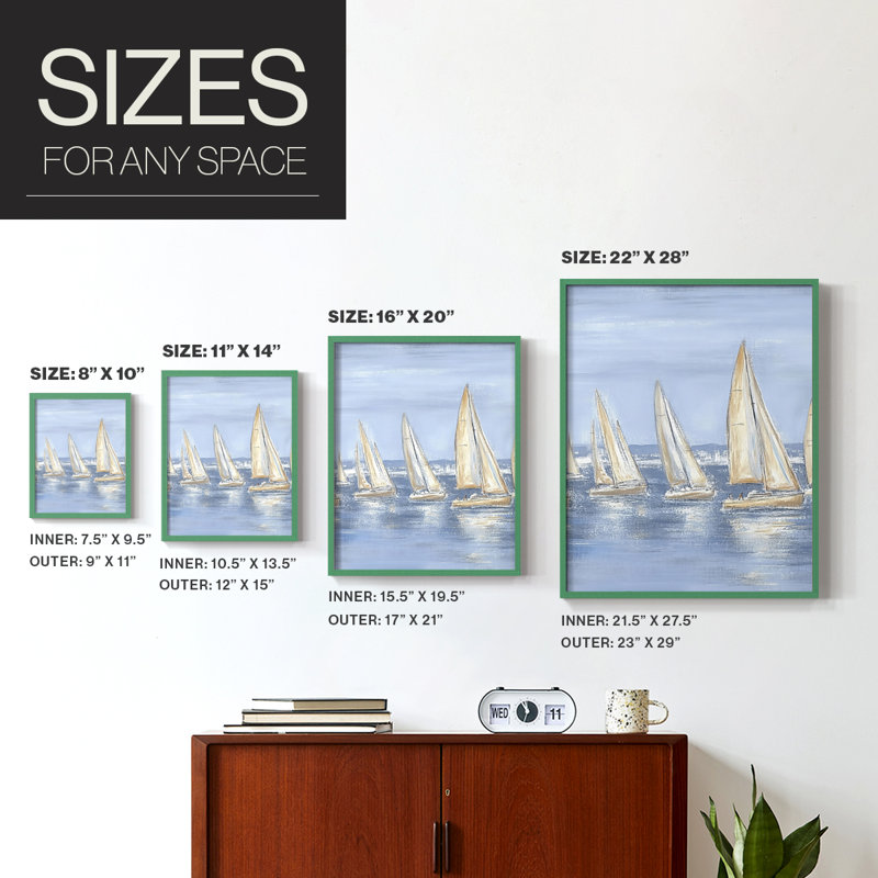 NAUTICAL Series VI, reproduction encadrée - bois massif, H 30 po x l 24 po, Vert