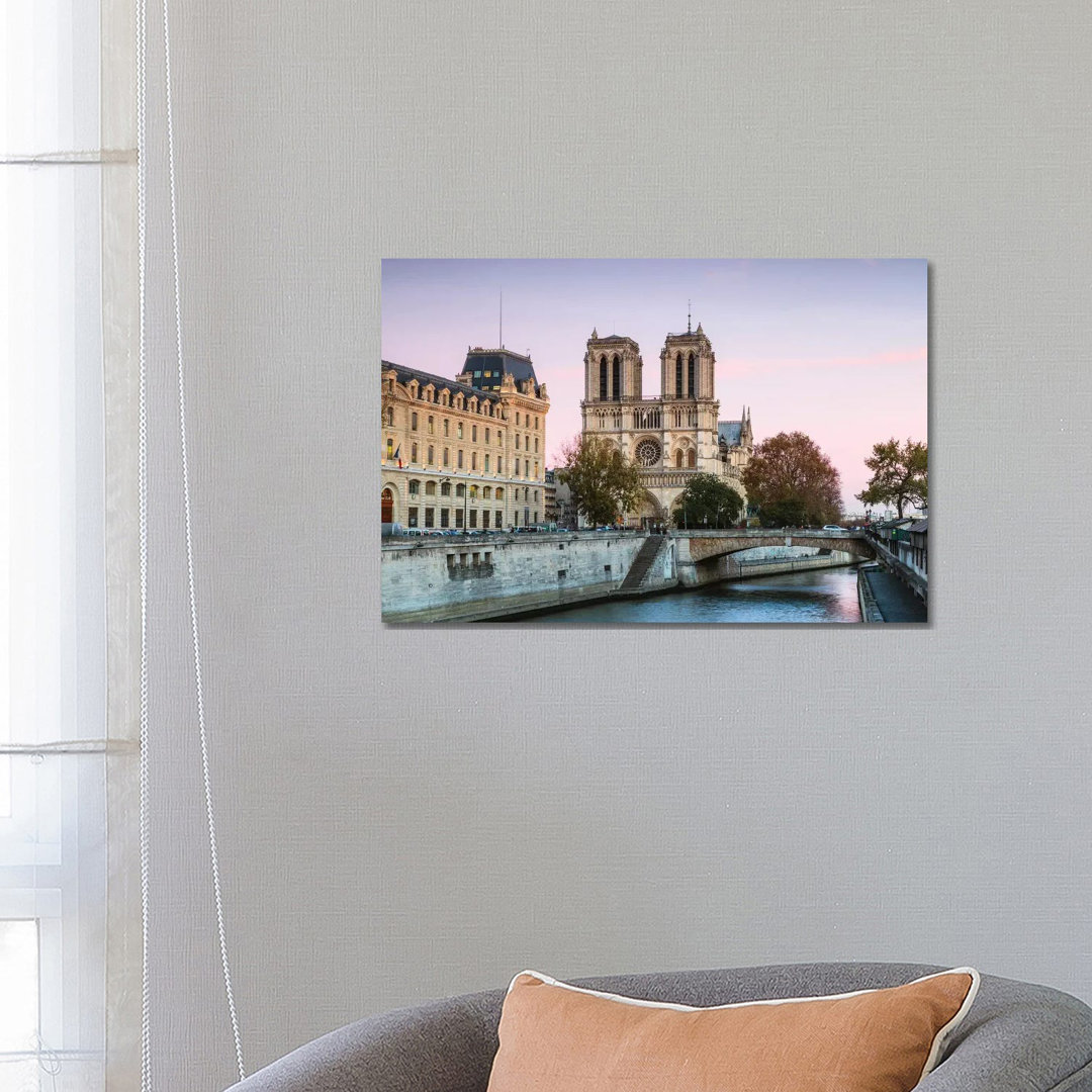 Notre Dame Sunset II by Matteo Colombo - Wrapped Canvas Print