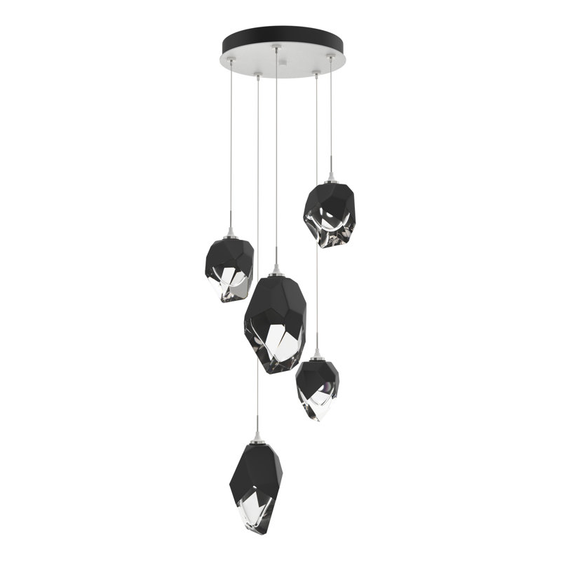 Chrysalis 5 - Light Cluster Geometric Pendant, White, Black, 15" - 80"