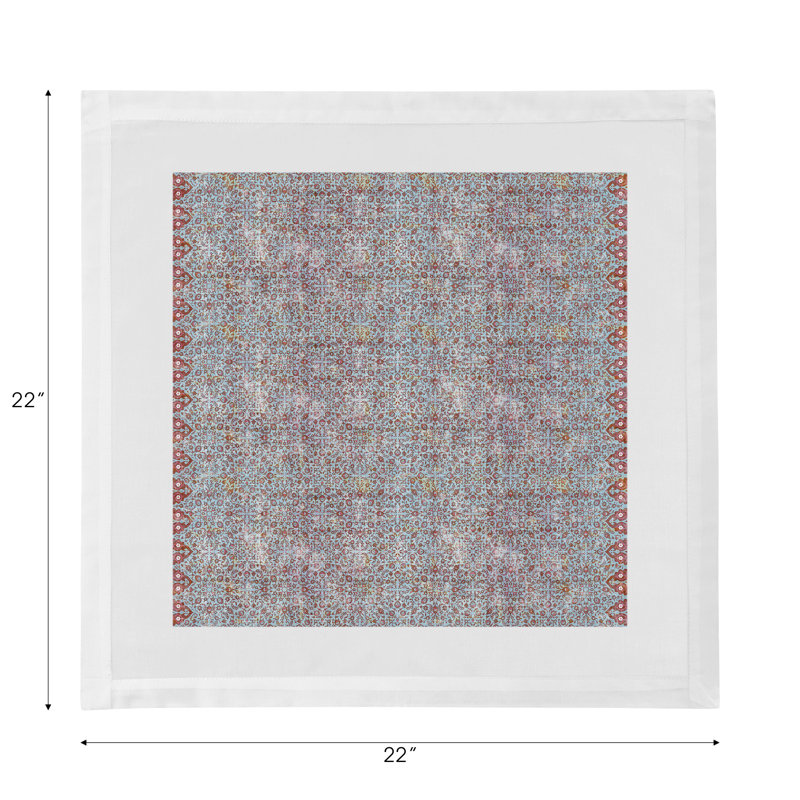 Iznik Cotton Sateen Dinner Napkins, Turqred