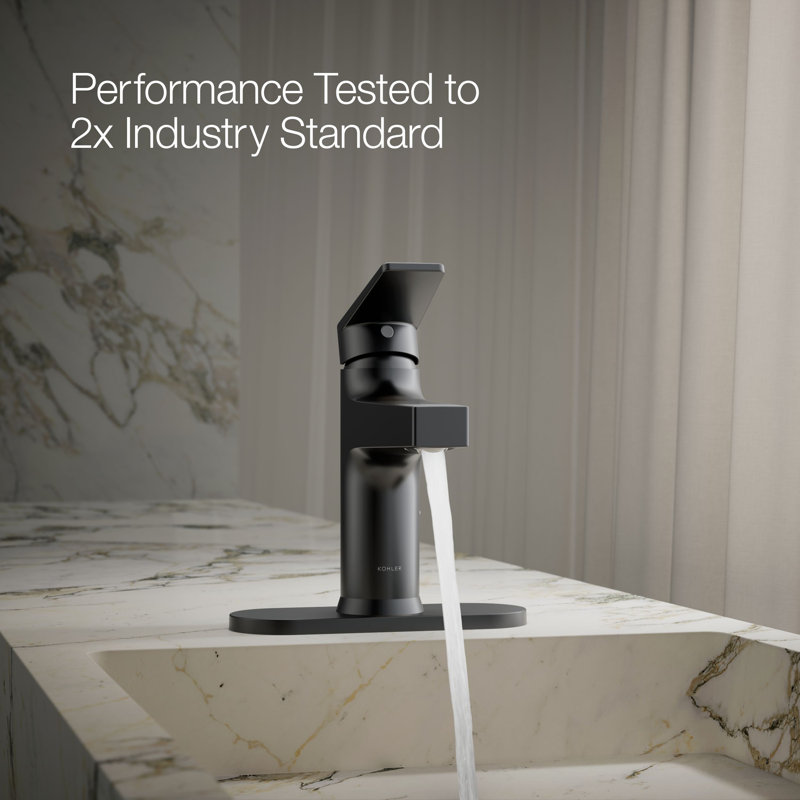 Taut Single-Control Lavatory Faucet with Escutcheon, Matte Black