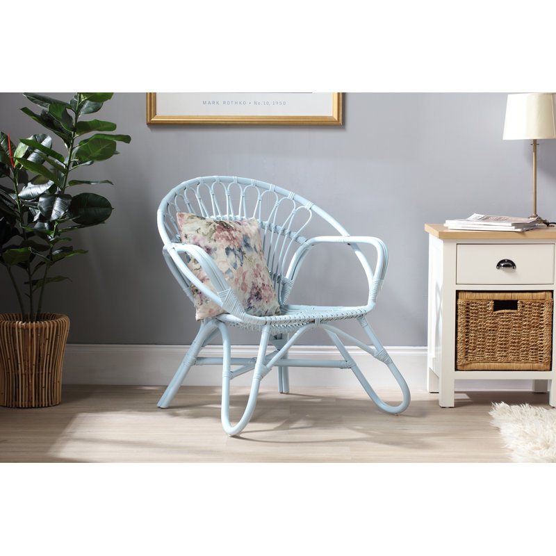 Centerville Upholstered Barrel Chair, Blue