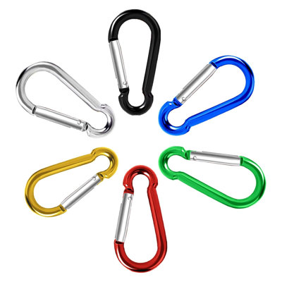 100 Pack Aluminum Carabiner Key Hook Keychain Buckle D Shape Spring Clip Snap