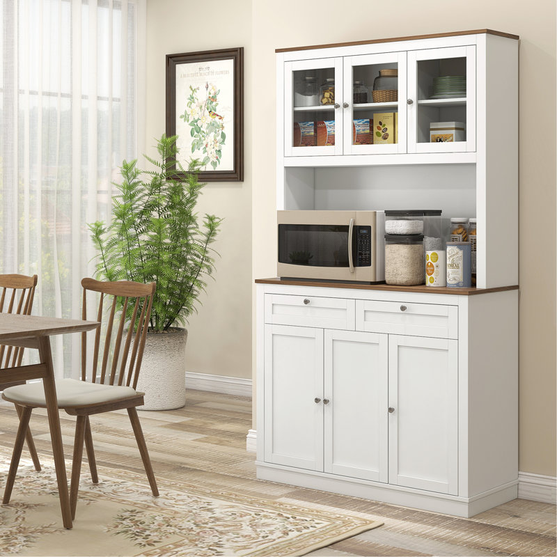 Armoire de rangement pour garde-manger de 71 po de hauteur avec support pour micro-ondes