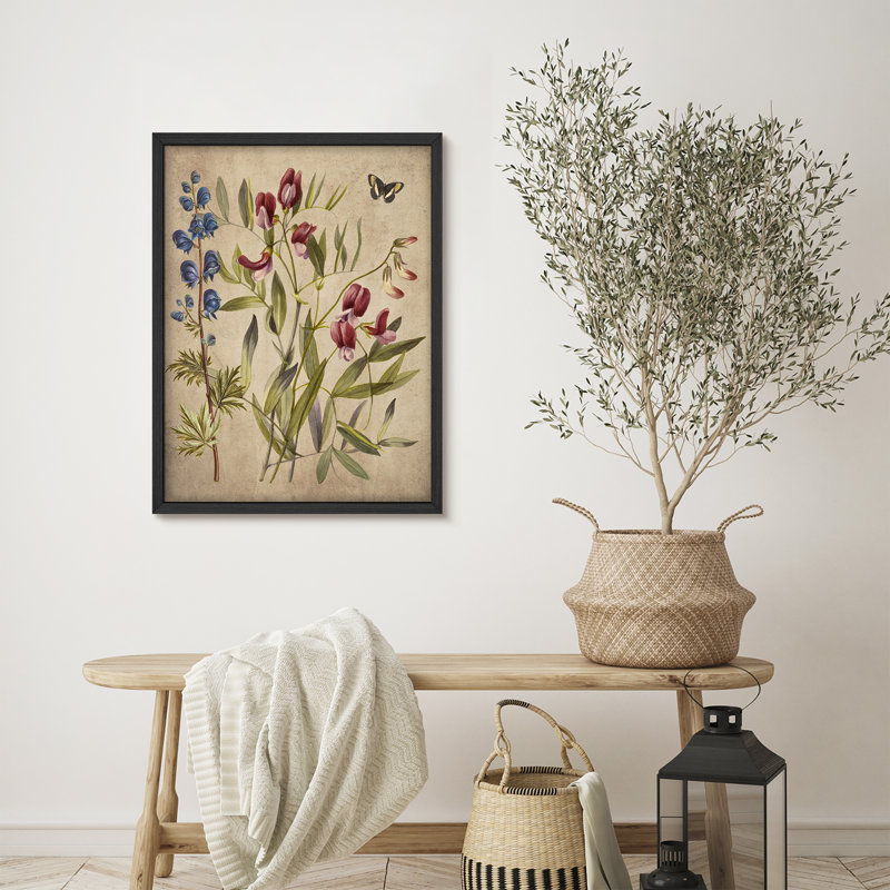 "Les fleurs de pois fleurissent une œuvre d'art rustique, des affiches encadrées, un petit art mural de salle de bain", Noir