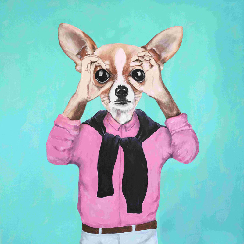 Chihuahua is look par Coco de Paris - impression, H 12 po x l 12 po, Non, Toile tendue