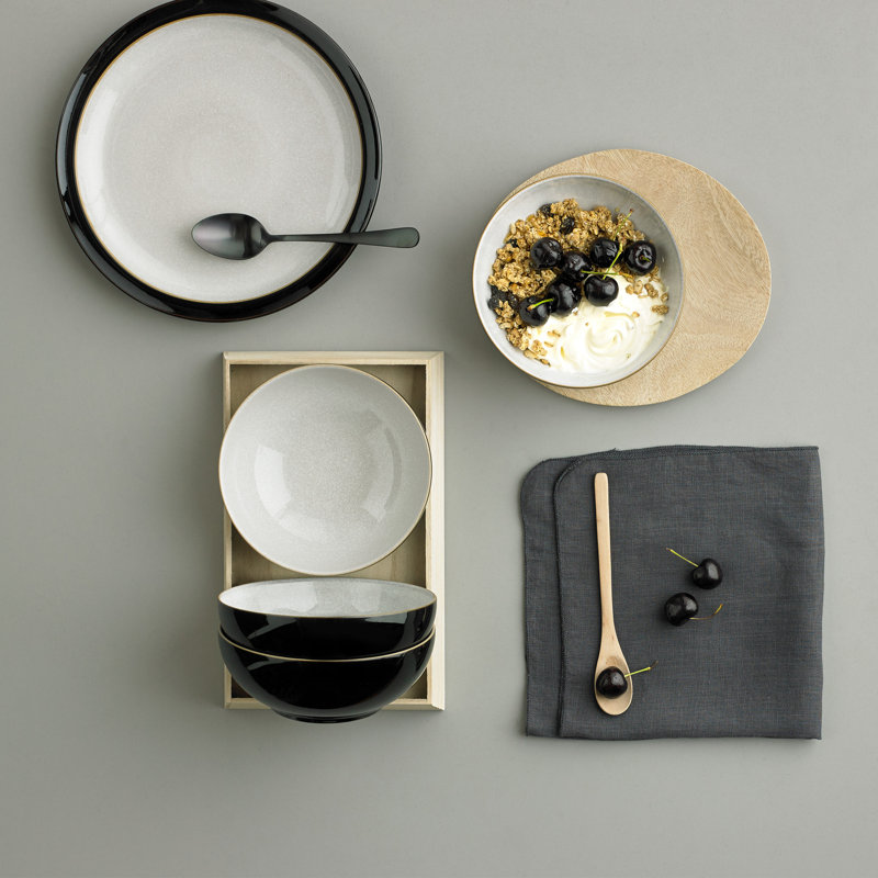 Denby Elements Cereal Bowls, Black