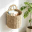 Seagrass suspendu panier de décoration murale de porte d'entrée, panier de rangement mural tissé à la main pour la cuisine de la salle de bain, vestibule, organisateur léger pour les petites plantes et le courrier