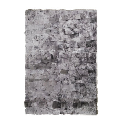 Natural Gray Tuscan Rug - Handcrafted Genuine Sheepskin Area Rug for Living Room, Bedroom