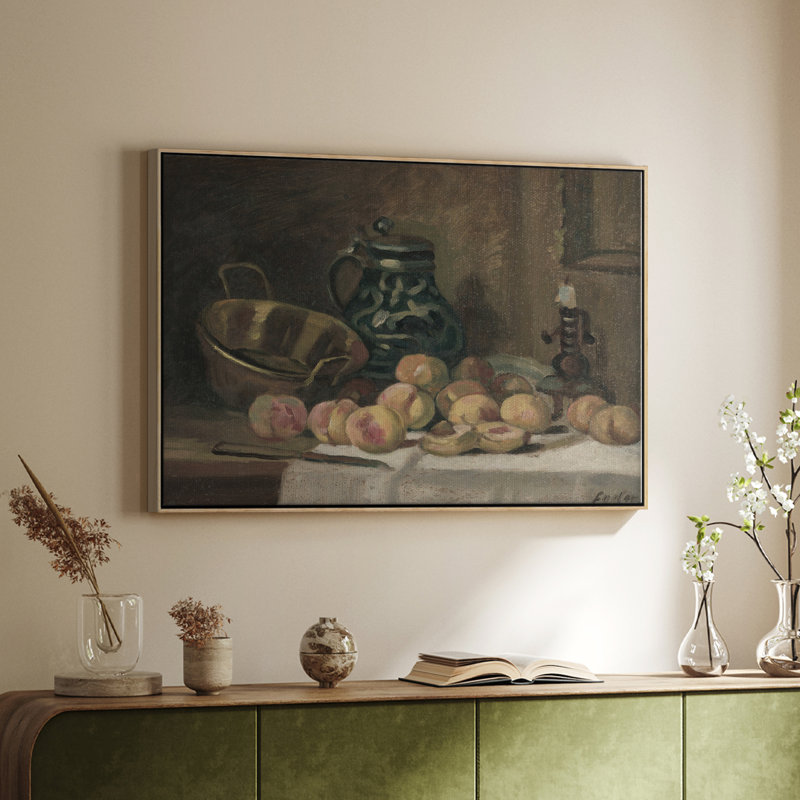 Reproduction botanique rétro-XLIX, toile tendue avec châssis encadré, H 25 po x l 37 po x P 2 po