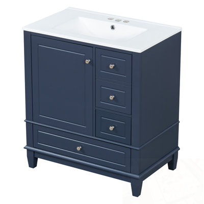 Meuble-lavabo avec lavabo, tablette et trois tiroirs