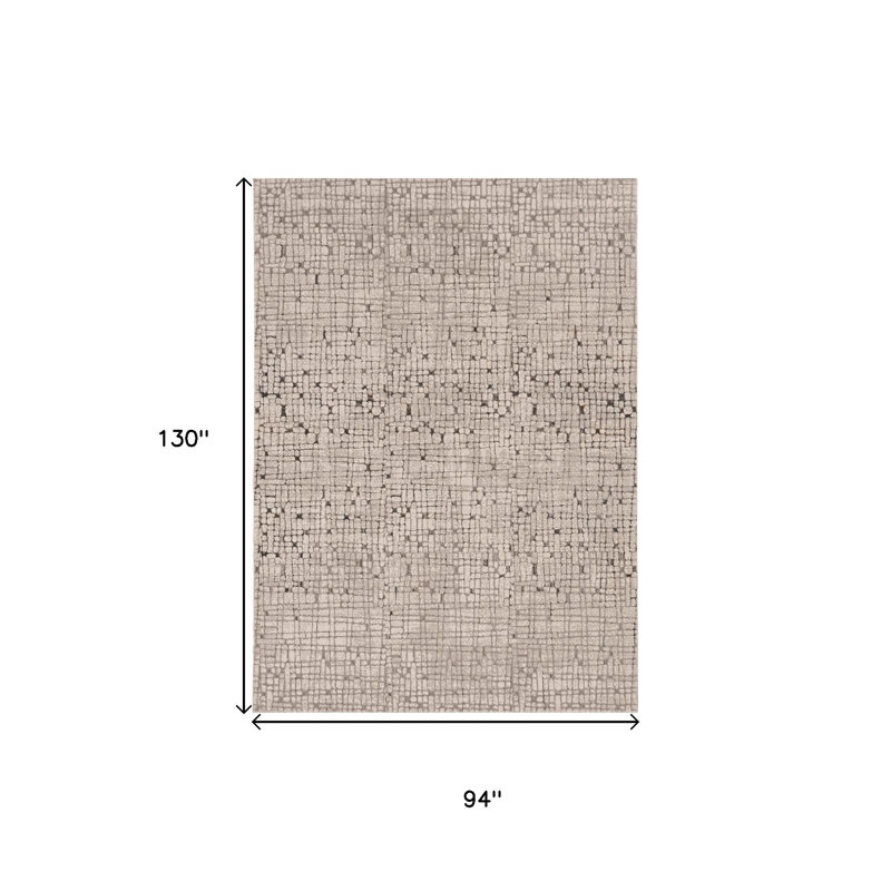 8' X 11' Gray And Black Abstract Area Rug