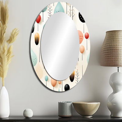 Miroir mural pastel scandinave à formes géométriques pastel moderne rose