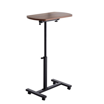 Brown Side C Shape Table With Adjustable Height - Laptop Stand, Easy To Assemble, Supports Up 55 Lb Stand For In Assembly, Max Capacity,