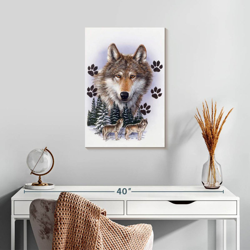 Brampt Wolf Montage Winter, 24" H x 16" W