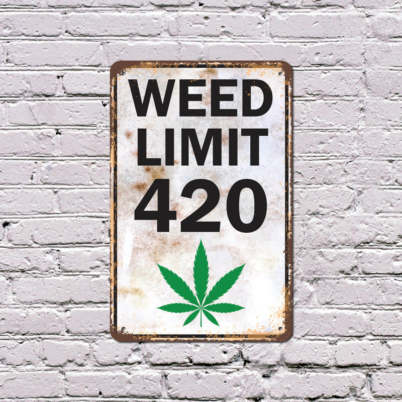 Enseigne en aluminium Weed Limit 420 18 po x 24 po, H 18 po x l 24 po x P 0,1 po, Vert