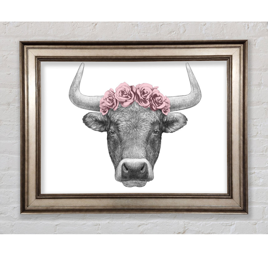 Rose Bull Head - Einzelner Bilderrahmen Kunstdrucke