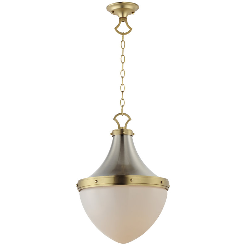Conrad 1 - Light Unique/Statement Pendant, Satin Nickel/Satin Brass, 21.5" H x 15" W x 15" D