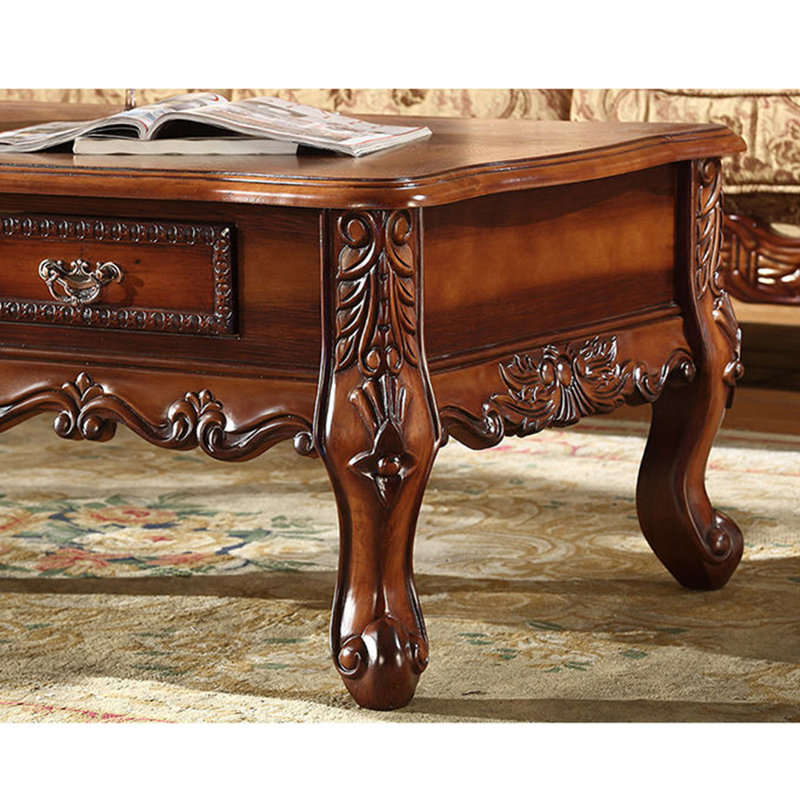Table basse à découper en bois massif de style européen