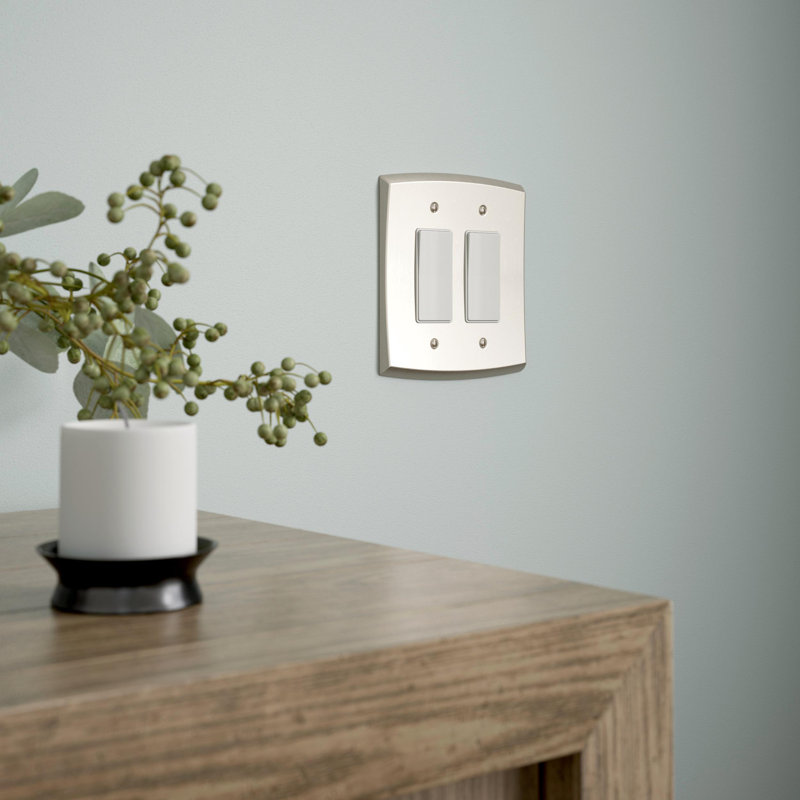 Franklin Brass Soft Arch 2-Gang Oversized Decorator/Rocker Wall Plate, Gray