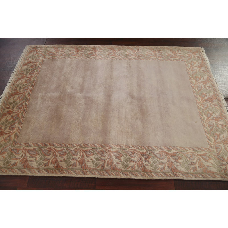 One-of-a-Kind 4'8" x 6'6" New Age Rectangle Wool Area Rug in Beige and Brown