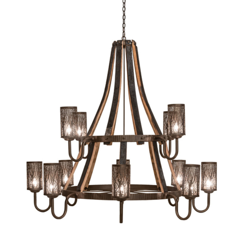 Barrel Stave 12 - Light Chandelier