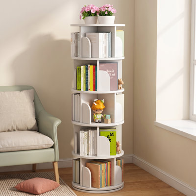 Rotating Bookshelf 5-Tier 360° Space-Saving Bookcase