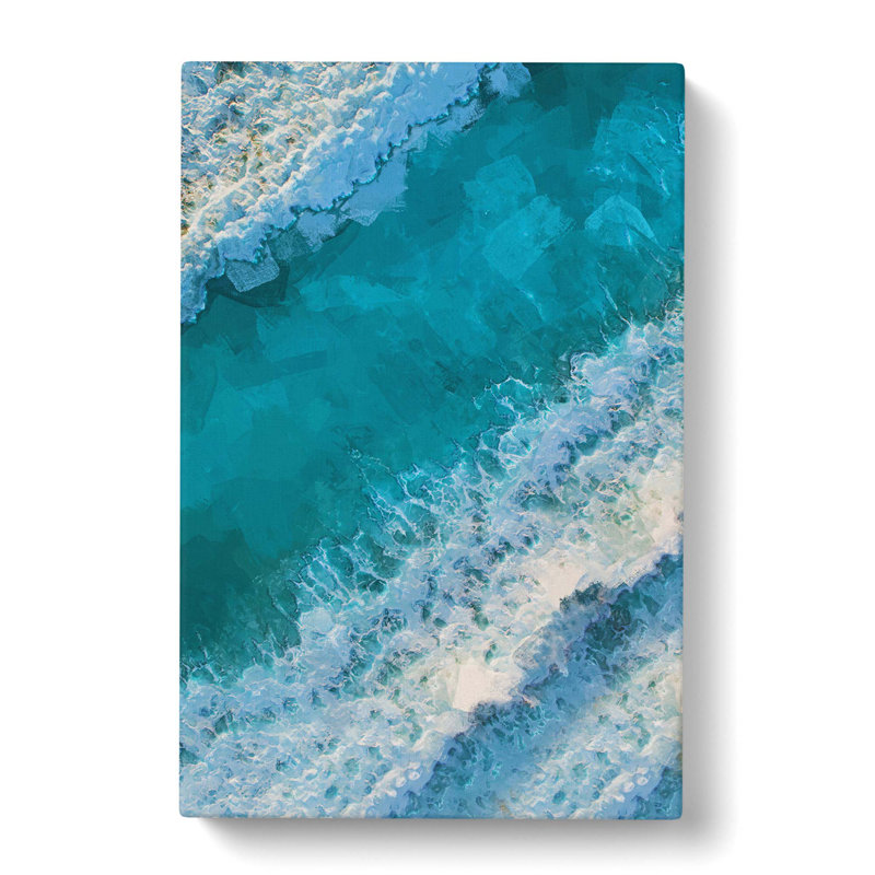 Aerial Beach View Of The Maldives In Abstract - Wrapped Canvas Print, 60cm H x 40cm W x 3cm D