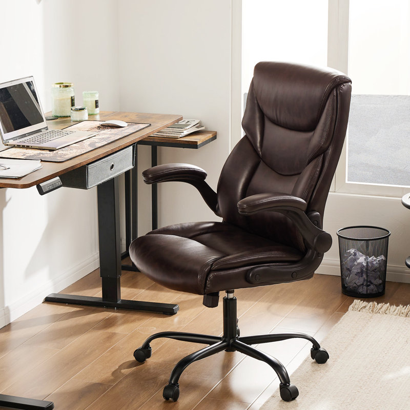 Fauteuil président ergonomique Ovidia, Similicuir brun