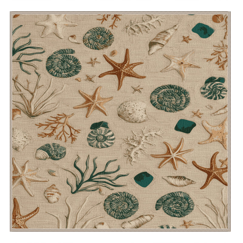  Tapis bord de mer lavable, Carré 7 pi