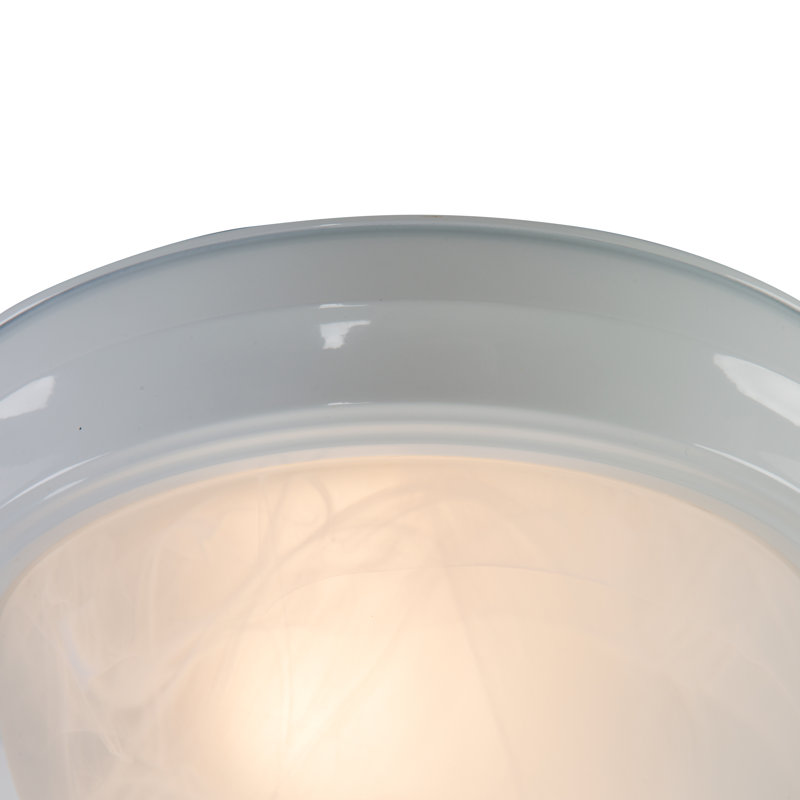 Plafonnier encastré cylindrique simple à 2 lumières Benedict, blanc, H 4,5 po x l 11 po x P 11 po