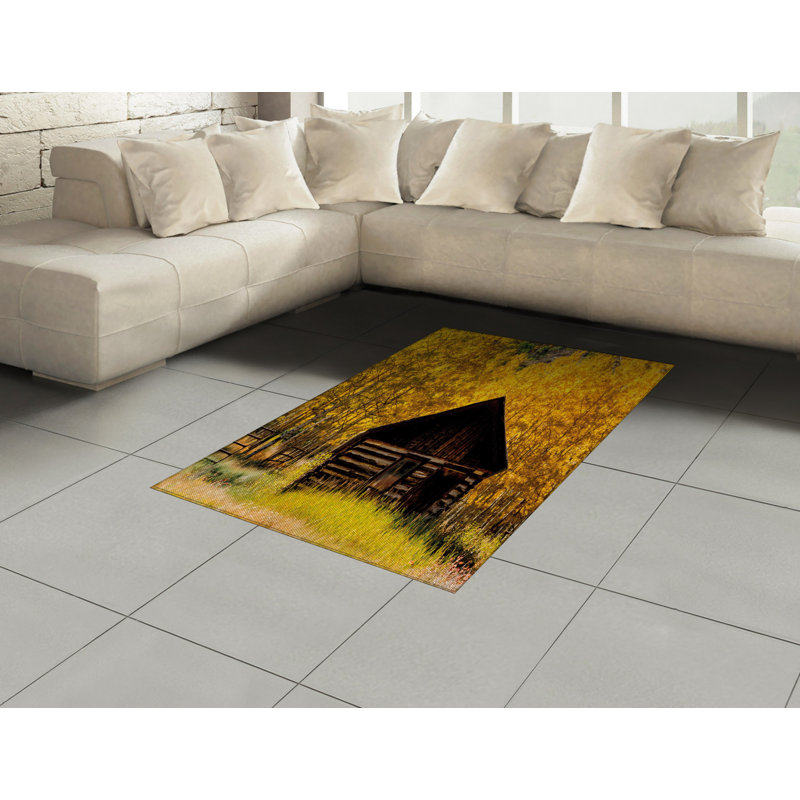 Autumn High Density Long Fiber Poly Threads Decorative Area Rug Carpet, Rectangle 4' x 5'8"