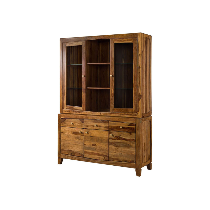 Ancona Display Cabinet, Brown Lacquered