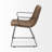 Nivens 17'' H Faux Leather Upholstered Metal Arm Chair-1616757400