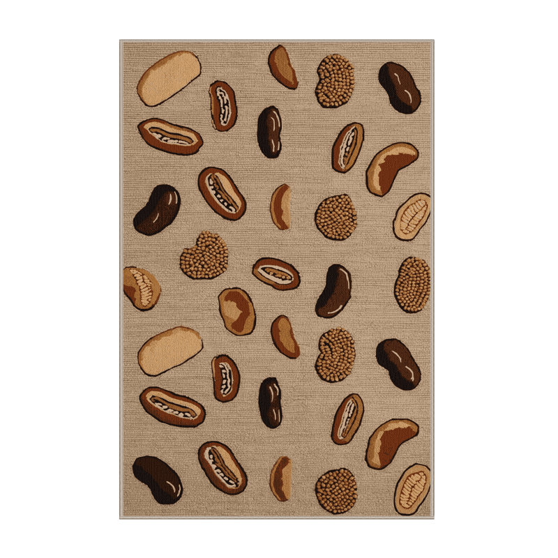  Tapis lavable avec haricots et légumes, Rectangulaire 3 pi x 5 pi