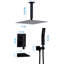 Ensemble de fabrication de dispositif de douche à fixation murale 12 pouces, noir mat, acier inoxydable avec douchette à main et cascade-121613030